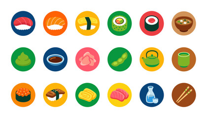 Detailed flat vector icons set of Farm and Agriculture with barn, tractor, crops, animal, and gardening tools like shovel, watering can, beehive, mushroom, and scarecrow for farming concepts and desig