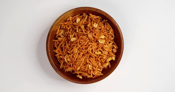 Falahari chivda or upwas chevda, a traditional farali chivda mixture made with dry fruits, potatoes and spices, enjoyed during Indian fasting days as a crunchy namkeen snack