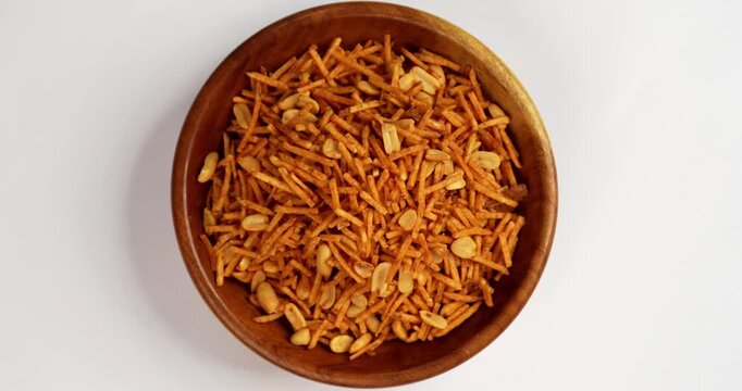 Falahari chivda or upwas chevda, a traditional farali chivda mixture made with dry fruits, potatoes and spices, enjoyed during Indian fasting days as a crunchy namkeen snack