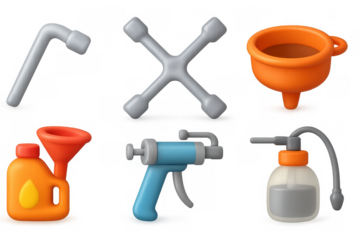 Simple mechanical tool icons for automotive workshops and design projects