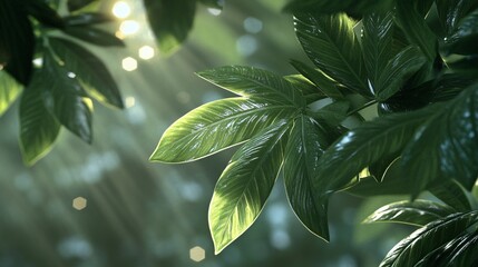 Lush Tropical Foliage Zoom Background