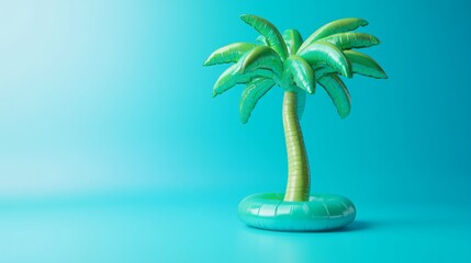 Vibrant Palm Inflatable Toy on Blue