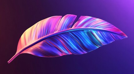 Vibrant Gradient Tropical Palm Leaf Design