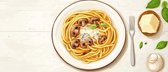 Exquisite Truffle Spaghetti with Mushroom Sauce