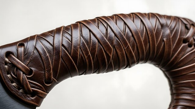 Woven Leather Grip, Detail of Craftsmanship for Antique Weapon Design