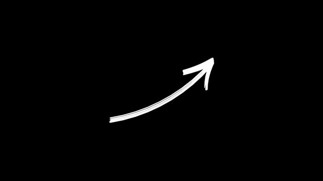 Hand-drawn scribble arrow 4k animation video. Sketchy marker arrows, looping direction indicators, motion arrows, flashing direction indicators, animated design