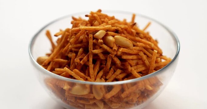 Falahari chivda or upwas chevda, a traditional farali chivda mixture made with dry fruits, potatoes and spices, enjoyed during Indian fasting days as a crunchy namkeen snack