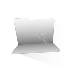 modern flat illustration of open empty folder. no files, missing data, empty storage, or unavailable documents. for UI placeholders, error pages, empty states, file management apps, digital storage