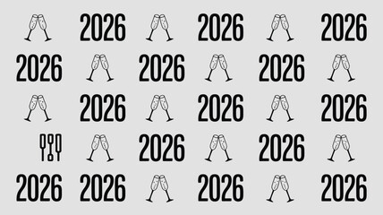 Celebrate 2026 with stylish champagne cheers, a fresh and modern background perfect for new year's eve parties and festive celebrations design