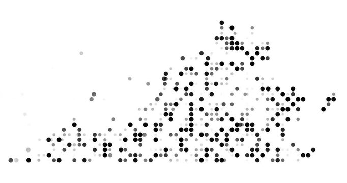 Digital Falling Dots Reveal the Virginia State Shape
