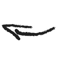 Hand-drawn Black marker arrow isolated on transparent background, arrow mark hand drawn. Arrows icon. Arrow drawn with black marker on white background 