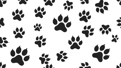 Endearing animal paw prints create a playful pattern, perfect for pet lovers, children's products, and designs needing a touch of warmth and whimsy