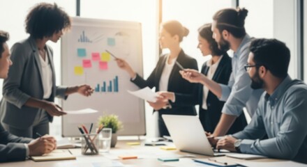 Fototapeta premium Business Professionals Brainstorming Together — teamwork, planning, and strategic growth concept