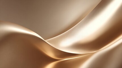 Minimalist champagne-gold metallic background with smooth glow gradients and empty copy space