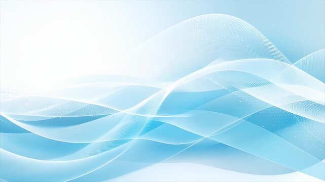 清涼感あふれる水色の抽象背景 ゆったり流れる波