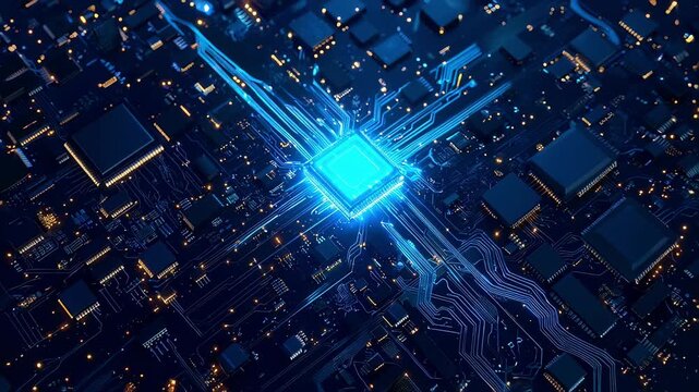 ネットワークの広がりを感じさせるズームアウト - マイクロチップ全景