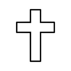 Obraz premium Christian cross symbol outline vector illustration for religious design and faith based graphic design icon