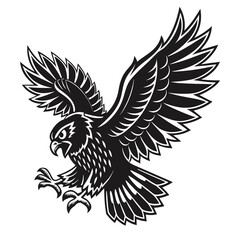 Obraz premium Aggressive Flying Eagle Vector Illustration