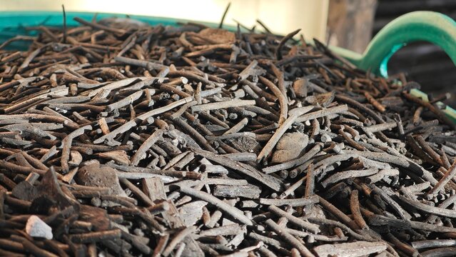 Pile of black charcoal sticks.