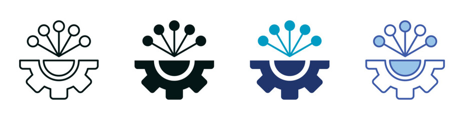 Digital Data Icon Set Consisting of Multiple Styles Vector Illustration