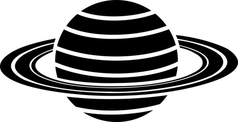 Planet and Saturn icon of space ringed planet symbols, astronomy galaxy elements, flat style, line style gradient vector illustration isolated on transparent background