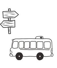 school bus icon illustration White Background 