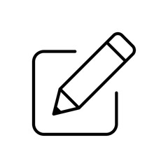 Edit icon with a pencil inside a checkbox, symbolizing task editing, modifications, and updates