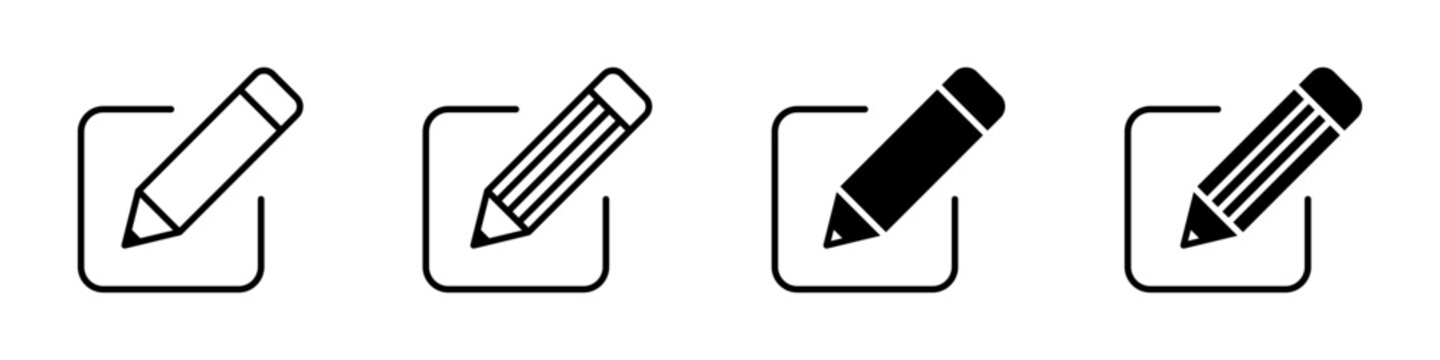 Edit icon with a pencil inside a checkbox, symbolizing task editing, modifications, and updates