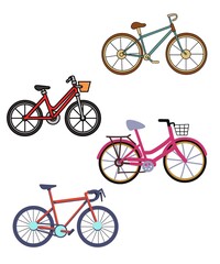 Vector Illustration set of bicycles