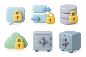 Security icon set for digital protection and data safety design