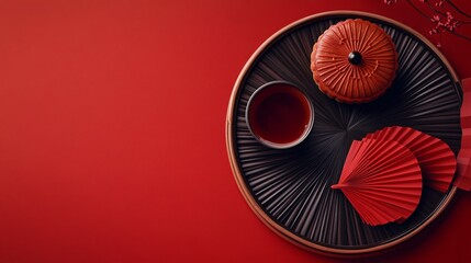 Exquisite Mooncakes Presented on Elegant Bamboo Trays