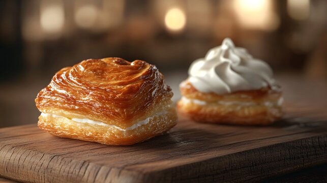 Exquisite traditional pastries with tangy sour cream