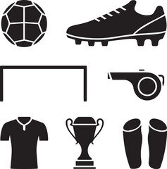 football silhouettes icon set
