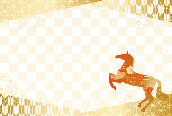 年賀状 2026年 和柄 午年 梅  正月 新年 