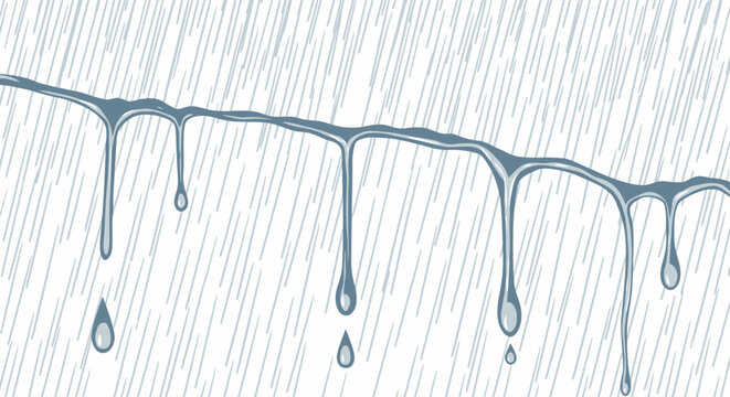 Gentle rain shower background with dripping water, vector illustration, minimalist depiction,