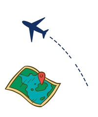 Location icon , airplane destination 