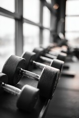 Fototapeta premium Dumbbells in a gym