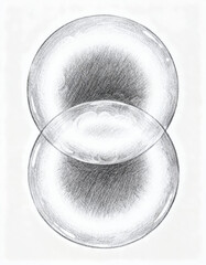 Two Overlapping Circular Shapes with Soft Light and Shadow Effects