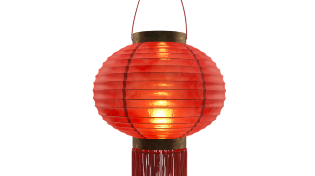 Traditional Red Lantern PNG – Transparent Festive Light for Chinese New Year, Diwali, Parties & Cultural Events.