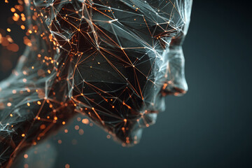 Futuristic AI concept with glowing connections showcasing artificial intelligence and machine learning, perfect for technology and innovation campaigns with a human touch