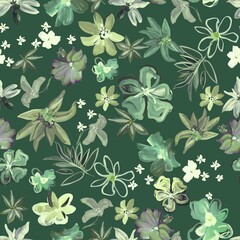 seamless floral pattern green background stock Design Abstract art watercolor flower creative allover design new concept textile design digital creators art design repeat pattern fabric print 