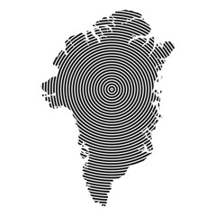 Greenland map icon. Spiral lines country map - vector illustrations. © Design Shop