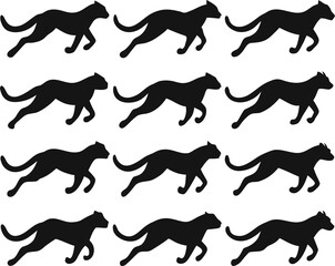 set of silhouettes of animals