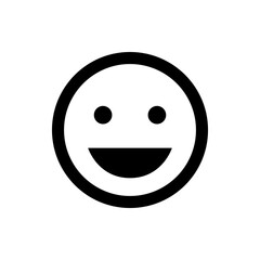 Fototapeta premium Illustration of a simple black and white smiley face with a circular head and a happy expression