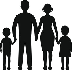 family silhouette vector
