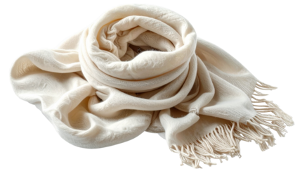 Beautiful visual representation of scarf, wool, cream emphasizing realism and artistic photography approach for modern branding and lifestyle isolated on transparent background
