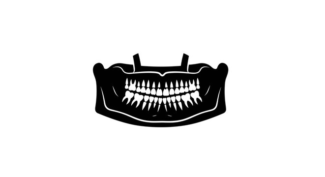 Black and White Illustration of a Human Mandible.