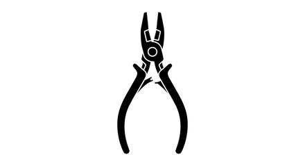 Black and White Pliers Illustration for Industrial Use.