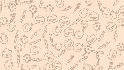 Pattern doodlee science themed doodles on bright background. Suitable for sciencethemed designs, educational materials, stationery, and digital art projects. - Powered by Adobe