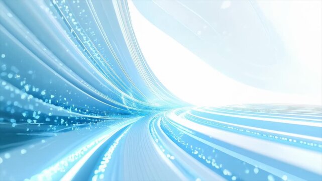 流れるような光の波と未来空間 - 高速移動